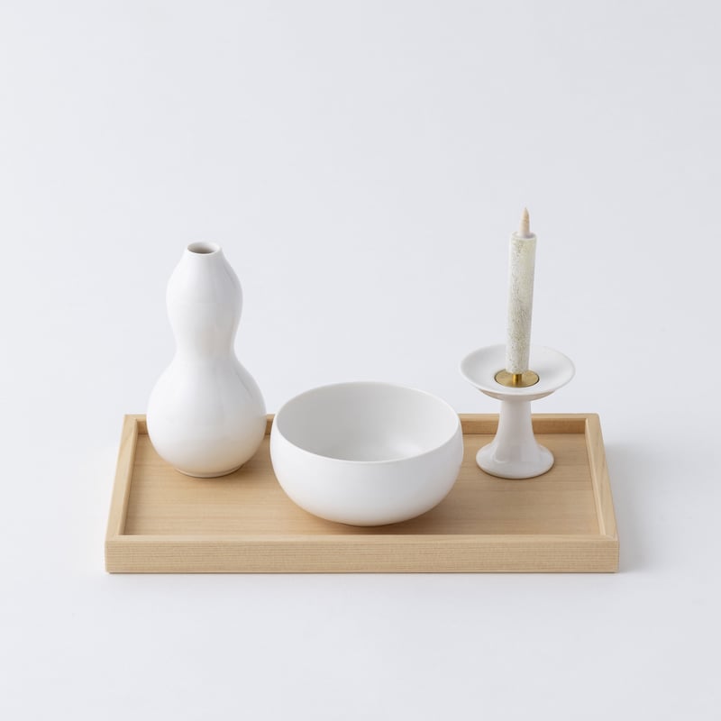 OGAMIDO」三具足 | たなごころ（ウッドペッカーの神仏具）