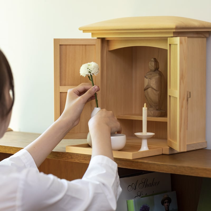 OGAMIDO」三具足 | たなごころ（ウッドペッカーの神仏具）