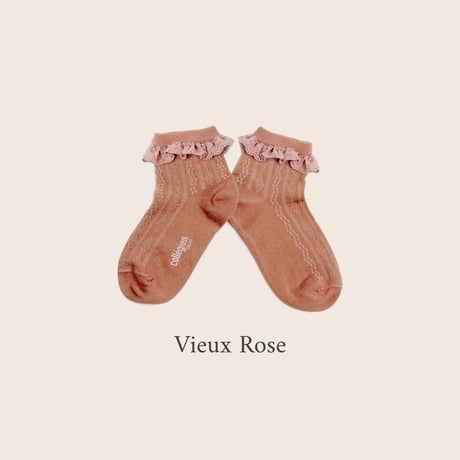 Collegien / Marie-Antoinette - Lightweight Pointelle Socks with Broderie Anglaise