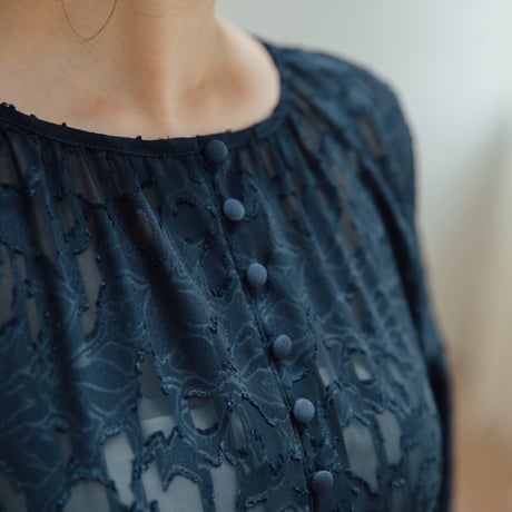 ladies Docking dress / navy flower