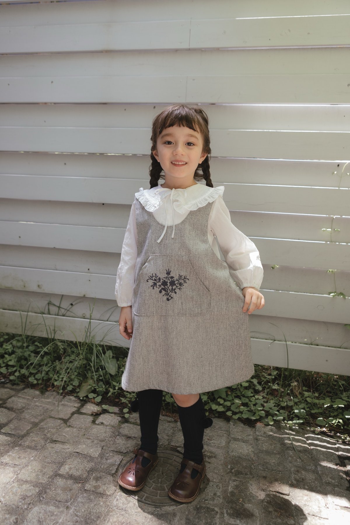 Jumper skirt / herringbone | june -little closet-