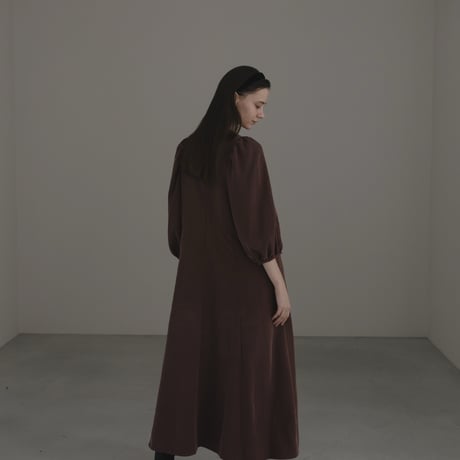 ladies Puff sleeve dress / chocolate