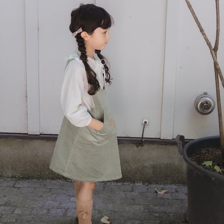 Jumper skirt / mint corduroy