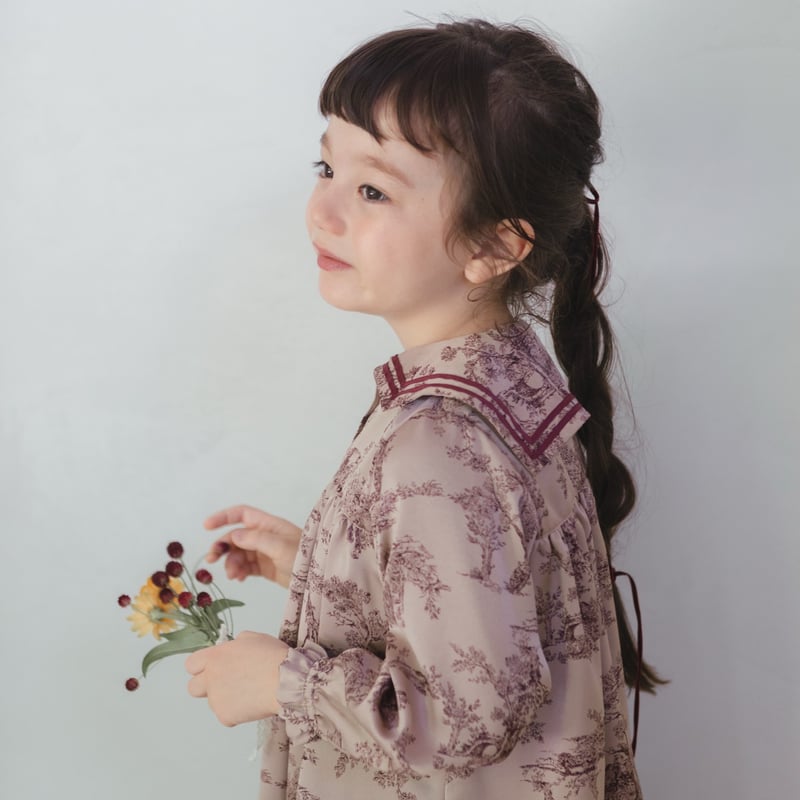 Winter sailor dress / toile de juy - pink brown