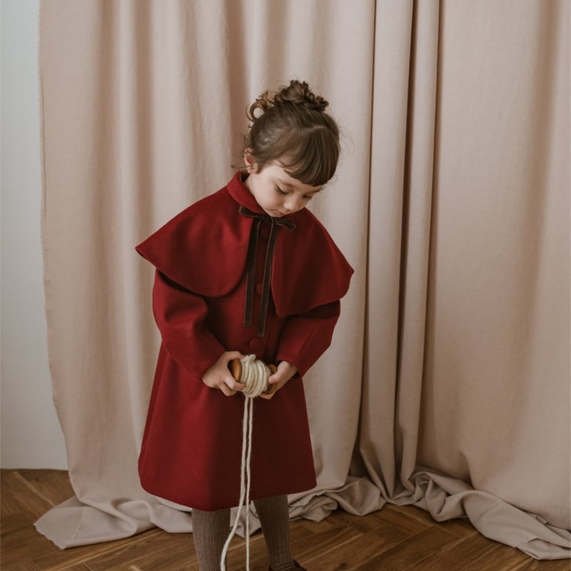 Doll cape coat / bordeaux | june -little closet-