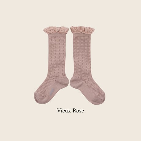 Collegien / Adeline - Pointelle Merino Wool Knee-high Socks with Merino Lace Trim