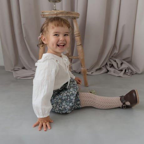 Pumpkin pants / winter navy flower