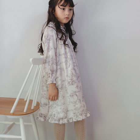 Winter sailor dress / toile de jouy - ivory