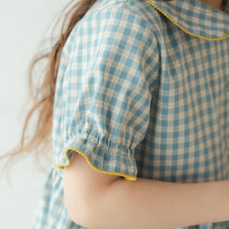 Dorothy dress / Letter check - Sky
