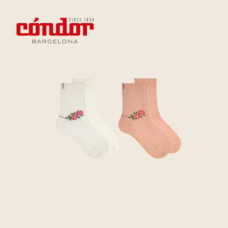 condor / Merino wool-blend socks with floral embroidery