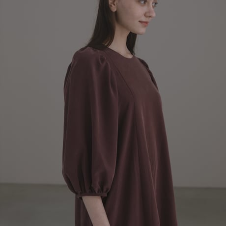 ladies Puff sleeve dress / chocolate
