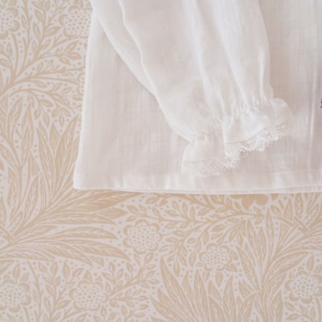 Frill collar blouse / white lace