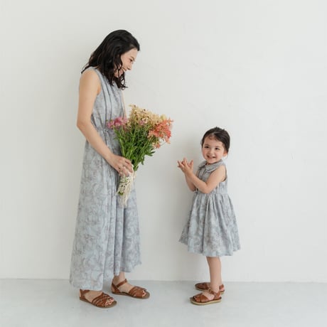 Lala dress / toile de jouy - blue