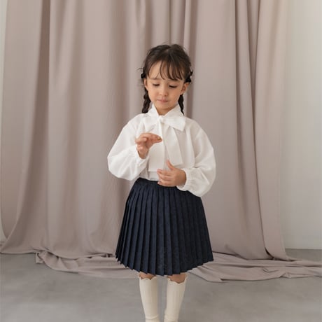 Pleats skirt / navy