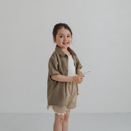 kids Summer shirt / Sand brown