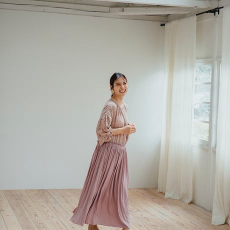ladies Docking dress / dusty pink flower
