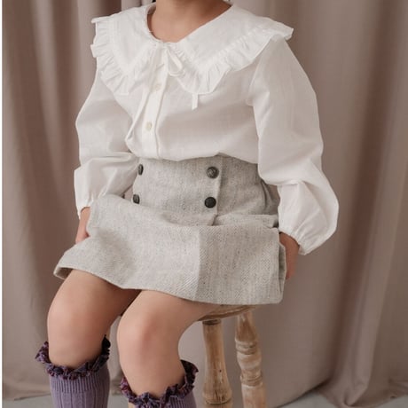 Ribbon blouse / white