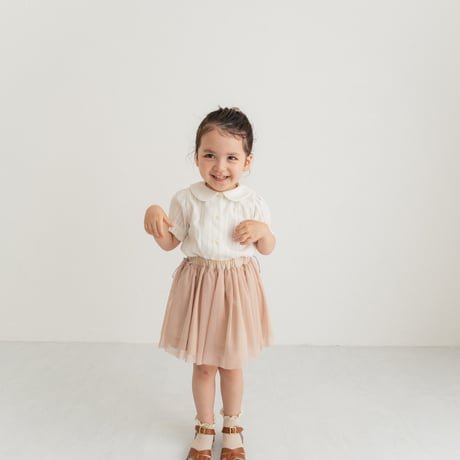Tulle ribbon skirt / powder pink