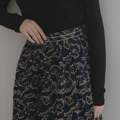 ladies Maison Flare skirt / navy jacquard