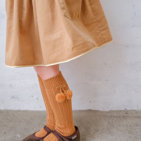 condor / Pompoms rib knee-high socks  3015-2