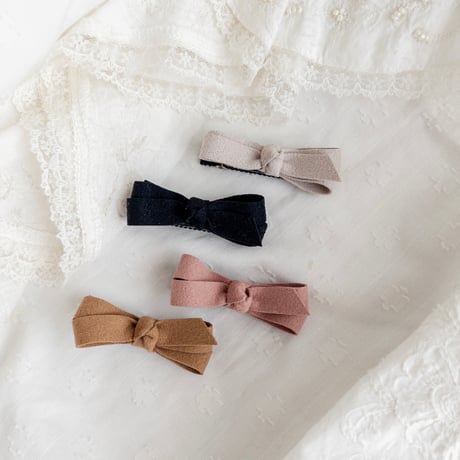 Suede ribbon pin 2 pc set / S size