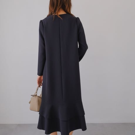 ladies Ceremony double flare dress / navy