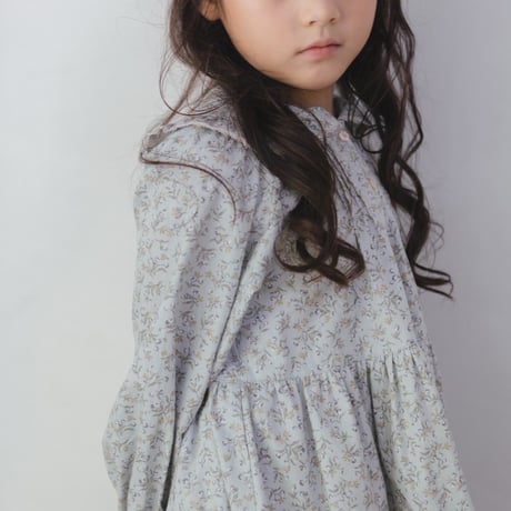 White snow dress / blue flower
