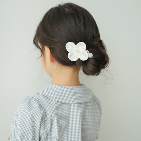 Fabric flower tie / White cross