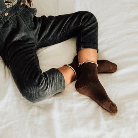 Collegien / Ambre - Lettuce Trim Pointelle Merino Wool Socks