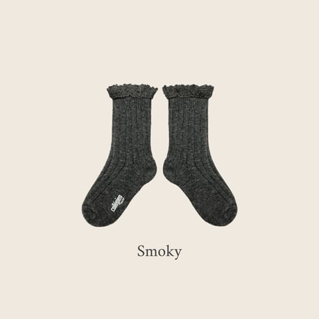 Collegien / Hermine - Chaussettes cachemire et laine avec dentelle