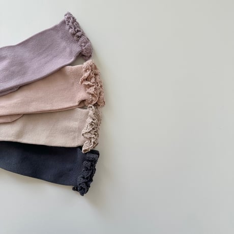 condor / Knee socks with lace edging cuff 2409-2