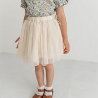 Tulle ribbon skirt / milk