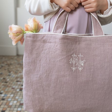 Antique embroidery item / dusty pink