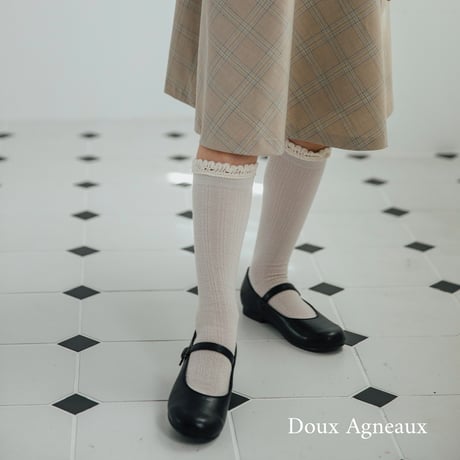 Collegien / Adeline - Pointelle Merino Wool Knee-high Socks with Merino Lace Trim