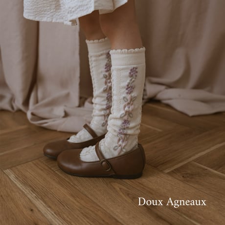 Collegien / Dalia - Jacquard Flower Knee-high Socks