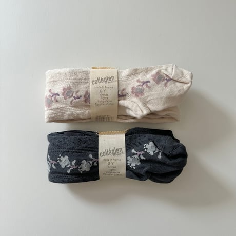 Collegien / Anthéa - Jacquard Flower Pointelle Tights