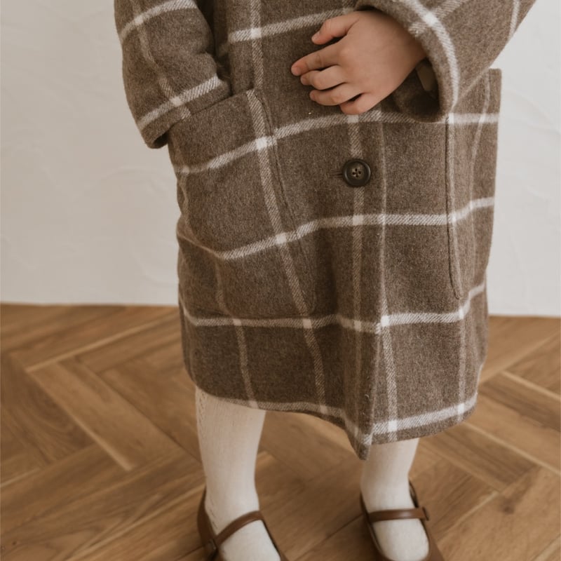 Wool coat / cocoa check | june -little closet- 