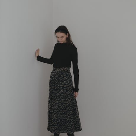ladies Maison Flare skirt / navy jacquard