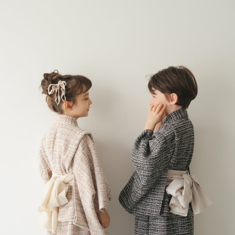 Yukata / Summer tweed - Black | june -little cl