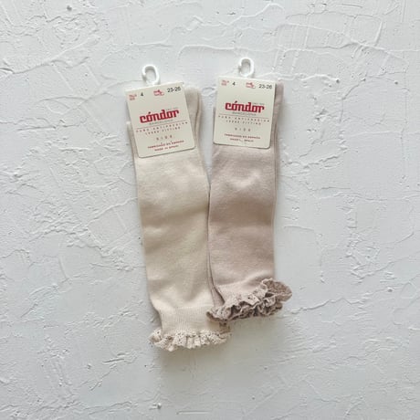 condor / Knee socks with lace edging cuff 2409-2