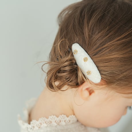 Oval pin 2 pc set / Milk & Powder petal