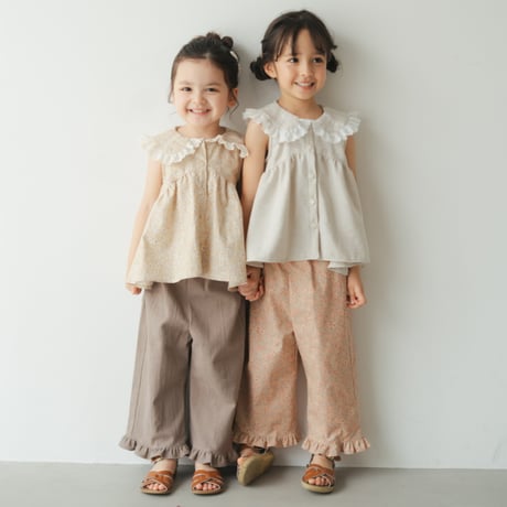 Frill sabrina pants / Gentle bloom- Afterglow