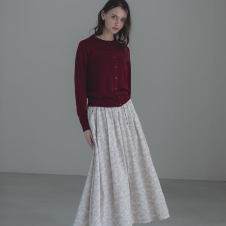 ladies Maison Flare skirt / milk tea jacquard
