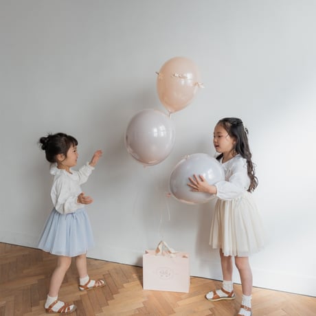 Tulle ribbon skirt / milk