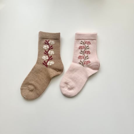 condor / Merino wool-blend socks with floral border