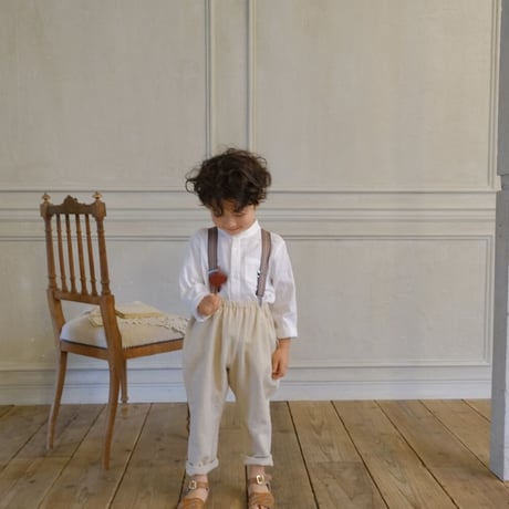Stand collar shirt / white