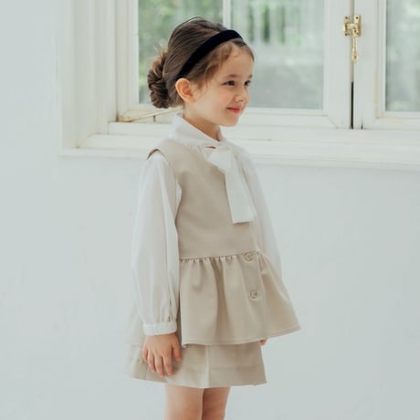 june-littlecloset セレモニーワンピース ベージュ90サイズ Petal / milk beige | june -little closet-