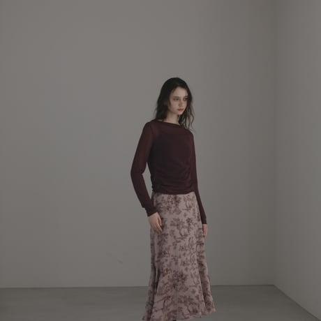 ladies Siren skirt / toile de jouy - pink brown