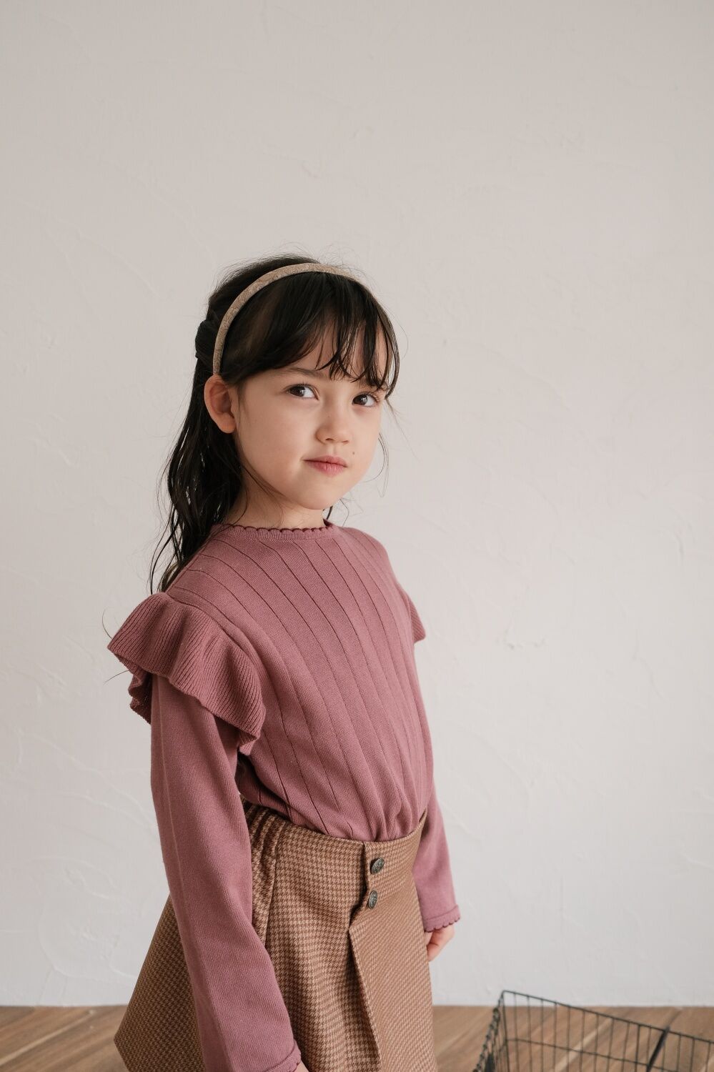 Frill knit tops / cherry | june -little closet-