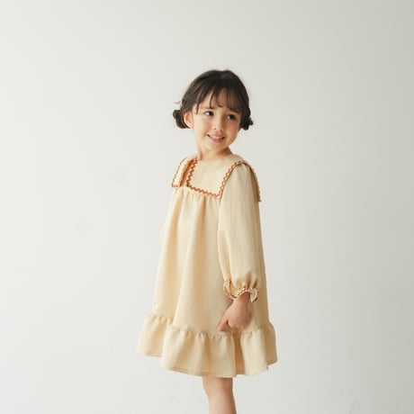 Long sailor dress / Butter cream